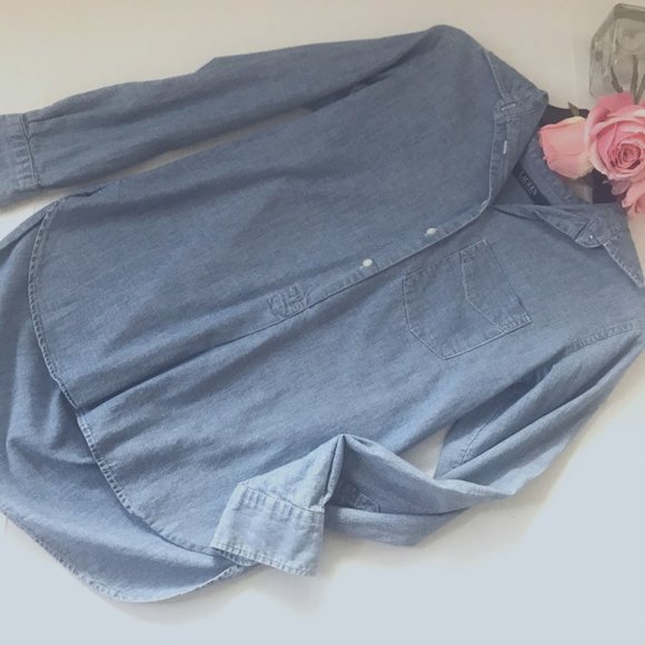 Ralph Lauren Denim High Low Blouse XS - Picture 4 of 6